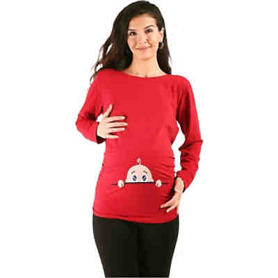 Umstandslangarmshirt Neugieriges Baby mit Motiv Umstandslangarmshirts 2