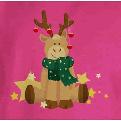 Weihnachten Kinder Geschenk Christmas - Mädchen Kinder T-Shirt - süßer Elch - T-Shirts für Mädchen 2