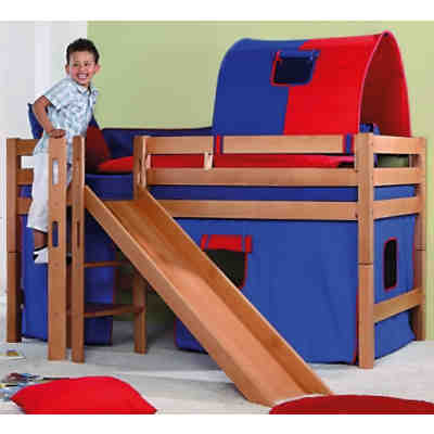 Vorhangset für Spielbett ELIYAS und ALEX (ohne Rutsche), blau/rot 2