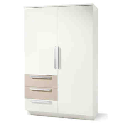 Kleiderschrank MILLA, 2-türig, Weiß/Macchiato Hochglanz
