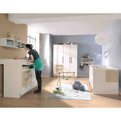 Kleiderschrank MILLA, 2-türig, Weiß/Macchiato Hochglanz 2