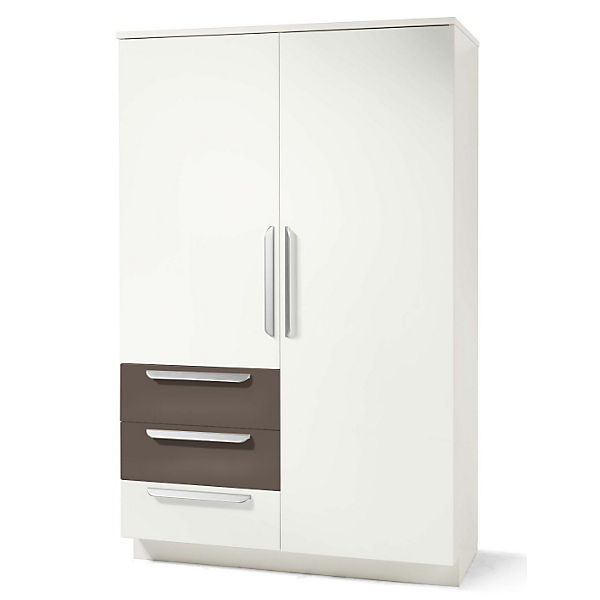 Kleiderschrank MILLA, 2-türig, Weiß/Lava Hochglanz