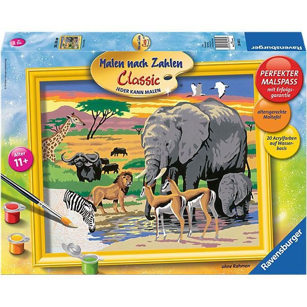 Malen nach Zahlen Serie C - Tiere in Afrika, 24x30 cm