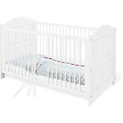 Komplett Kinderzimmer NINA, 3-tlg. (Kinderbett, breite Wickelkommode und 2-türiger Kleiderschrank), massiv/Weiß lasiert 2