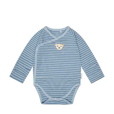 Wickelbody langarm Baby Organic Half Moon mit Teddybärmotiv Wickelbodys