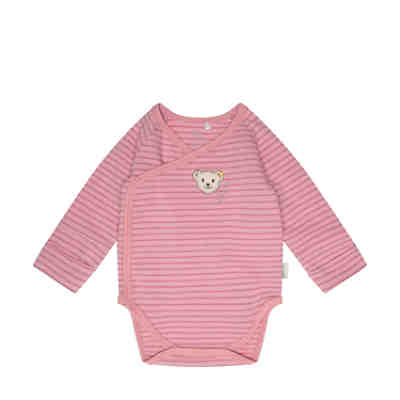 Wickelbody langarm Baby Organic Half Moon mit Teddybärmotiv Wickelbodys