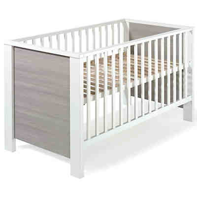 Komplett Kinderzimmer MILANO PINIE, 3-tlg. (Kinderbett + US, Wickelkommode und 2-türiger Kleiderschrank), Pinie silberfarbig/weiß 2