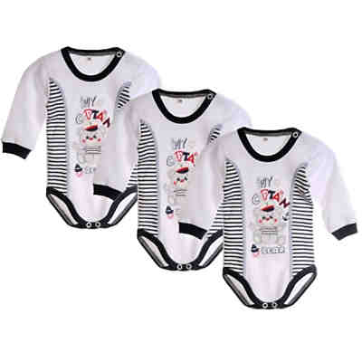 Baby Body Langarmbody 3er Set Bodys für Kinder