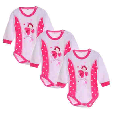 Baby Body Langarmbody 3er Set Bodys für Mädchen