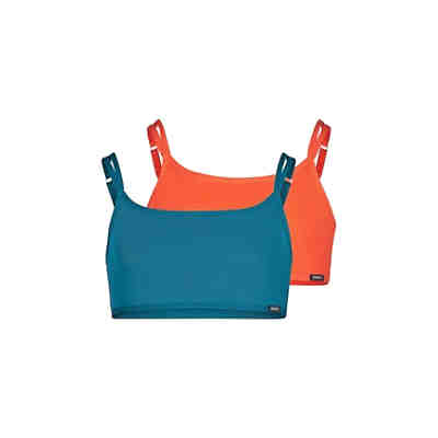 Mädchen Bustier, 2er Pack - Crop Top, Cotton Stretch Bustiers für Mädchen