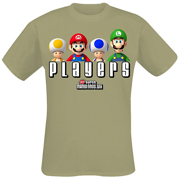 Nintendo T-Shirt Super Mario Bros Players -L- khaki