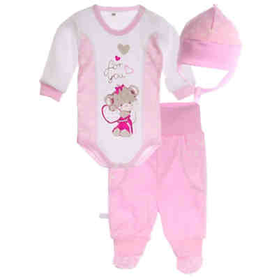 Body Hose und Mütze 3Tlg. Baby Anzug Bodys für Mädchen 2