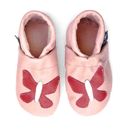 Krabbelschuhe / Lederpuschen / Hausschuhe mit Schmetterling Krabbelschuhe 2