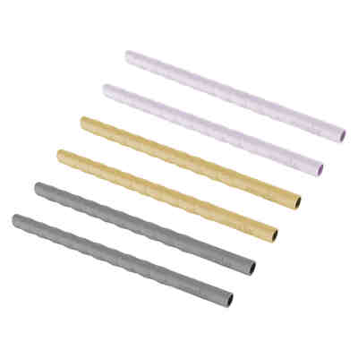 Silikon Trinkhalme 6er-Set, Light Lavender, Soft Yellow, Quiet Grey