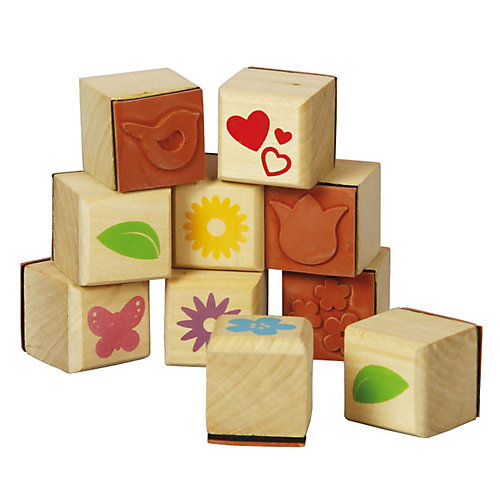 Mini-Holzstempel Bunter Mix, 10 Stück