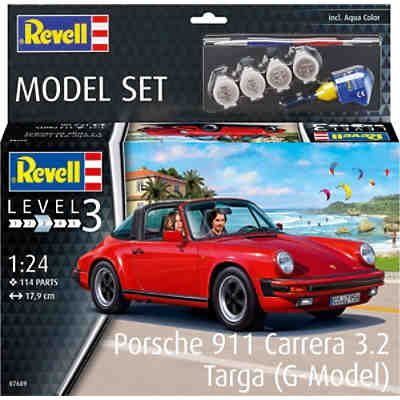 Model Set Porsche 911 Carrera 3.2 Targa (G-Model), Revell Modellbausatz mit Basiszubehör 2