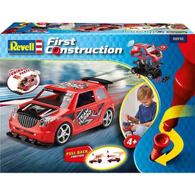 Rennwagen mit Rückziehmotor Rallye Car, rot , Revell First Construction, Bausatz für Kinder ab 4 2