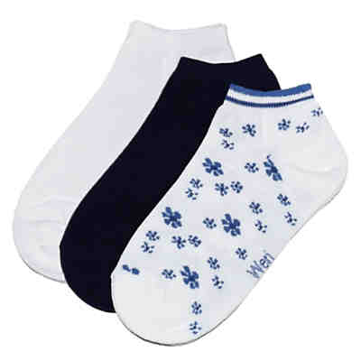 Kinder Sneakersocken 3-er Pack "Blümchen Sneakers" mit Baumwolle Erstlingssöckchen für Mädchen