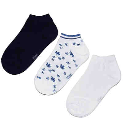 Kinder Sneakersocken 3-er Pack "Blümchen Sneakers" mit Baumwolle Erstlingssöckchen für Mädchen 2