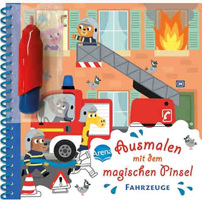 Ausmalen mit dem magischen Pinsel. Fahrzeuge
