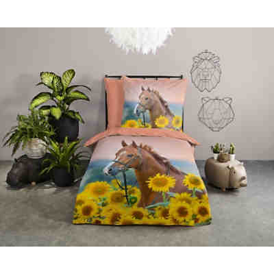 Kinder-Wendebettwäsche Beauty, Renforce, bunt, 135 x 200 + 80 x 80 cm 2