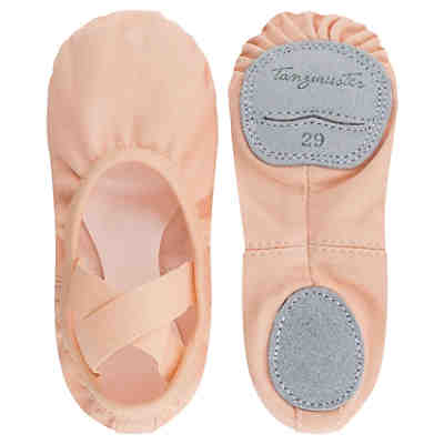 Ballettschuhe Bonnie aus Baumwoll-Stretch, geteilte Ledersohle Ballettschuhe für Mädchen
