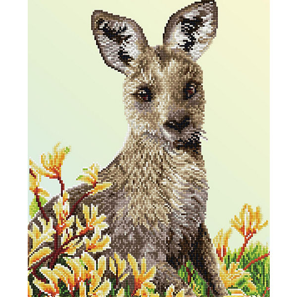 DIAMOND DOTZ® Original Diamond Painting Set "Kangaroo & Kangaroo Paw" 41x51 cm ab 8 Jahren (DD10.057)