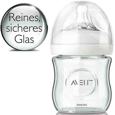 Weithals Flasche Naturnah SCF671/17, Glas, 120 ml, Silikonsauger