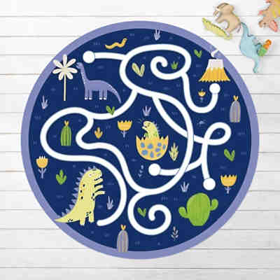 Runder Vinyl-Teppich Dinosaurier - Dinomama sucht ihr Baby 2