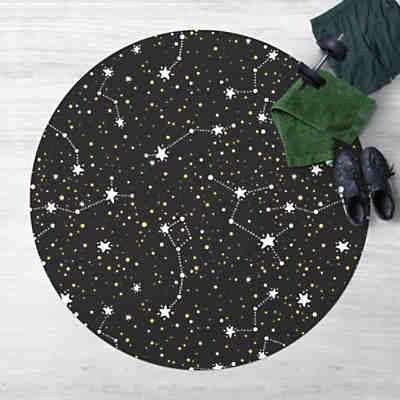 Runder Vinyl-Teppich Gezeichneter Sternenhimmel mit Großem Wagen 2