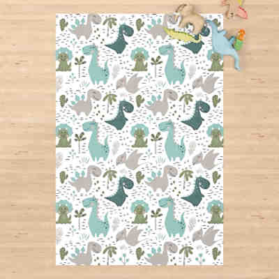 Vinyl-Teppich Freundliche Dinosaurier mit Palmen und Kakteen 2