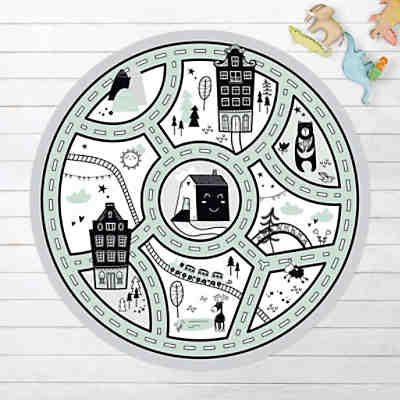 Runder Vinyl-Teppich Skandinavien - Die grüne Stadt 2