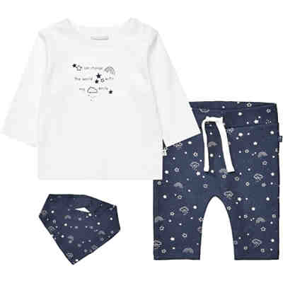 Baby Set Langarmshirt + Jerseyhose + Dreieckstuch für Jungen