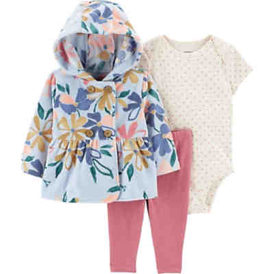 Baby Set Sweatjacke + Body + Leggings für Mädchen
