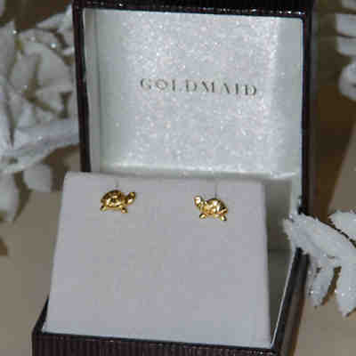 Mädchen Ohrstecker 585 Gelbgold Schildkröte glänzend Ohrstecker für Kinder 2