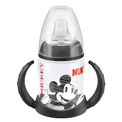 Trinklernflasche FIRST CHOICE, PP, 150 ml, Silikon-Trinktülle, Mickey Mouse, schwarz