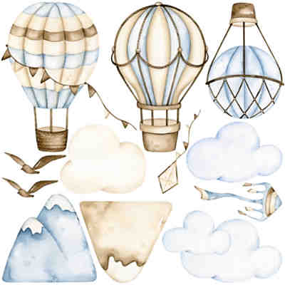 Wandtattoo Heißluftballon Retro V334