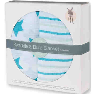 Mulltücher XL Stars & Stripes, 2er Pack, 120 x 120 cm, blau 2