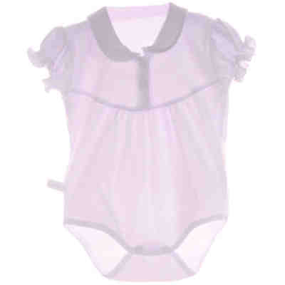 Baby Kurzarmbody Body in weiß mit Kragen festlich zur Taufe Bodys für Mädchen 2
