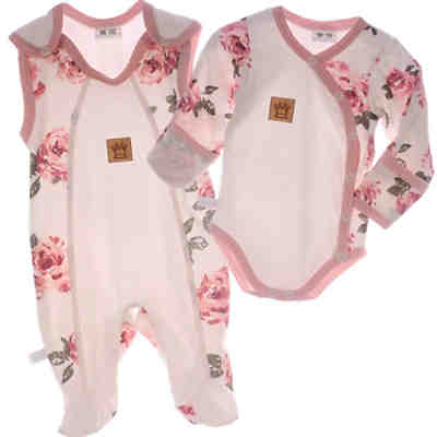 Wickelbody und Strampler Baby Set 2 Teilig Strampler für Mädchen 2