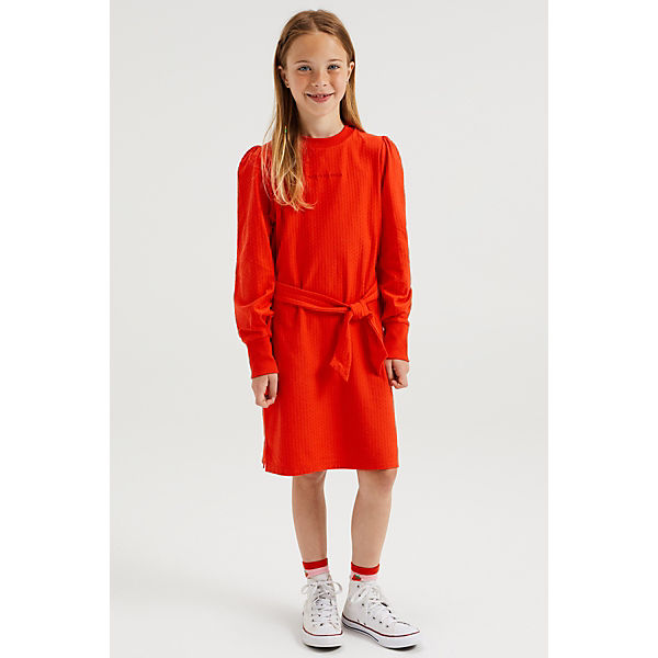 Mädchenkleid mit Strukturmuster und Stickerei Kleider für Mädchen