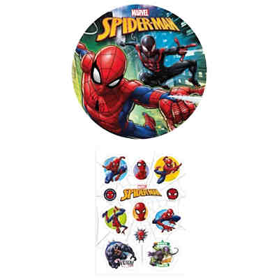 2er Set Spiderman Essbarer Tortenaufleger + Mini-Törtchenaufleger
