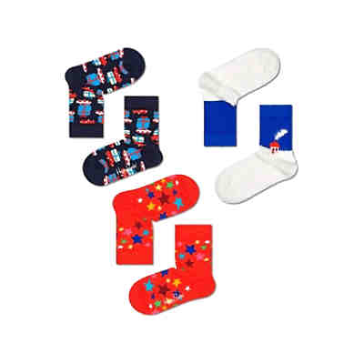 Kinder Socken unisex, 3er Pack - X-MAS Geschenkbox, Farbmix Socken für Kinder