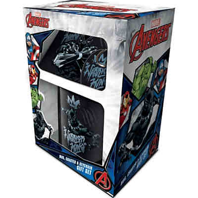 Geschenkset Black Panther (Tasse, Untersetzer, Schlüsselanhänger)