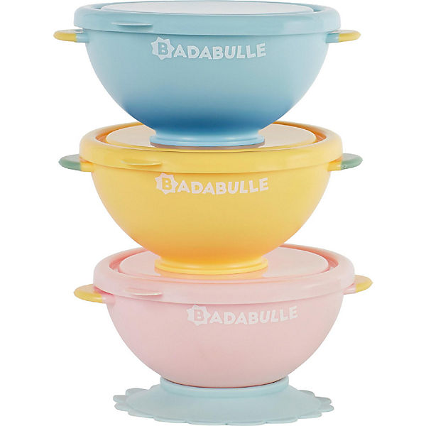 Funcolor Bowls mit Deckel & Saugnapf 3er-Set