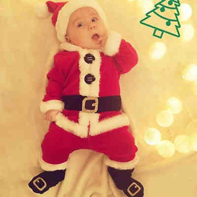 frler Weihnachtmannkostüm Baby Mäntel Tops + Hosen + Hüte + Socken Kinderkostüme für Kinder 2