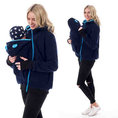 3in1 Fleece Tragejacke Umstandsjacke mit süssen Bärchenohren 2