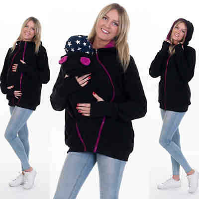 3in1 Fleece Tragejacke Umstandsjacke mit süssen Bärchenohren