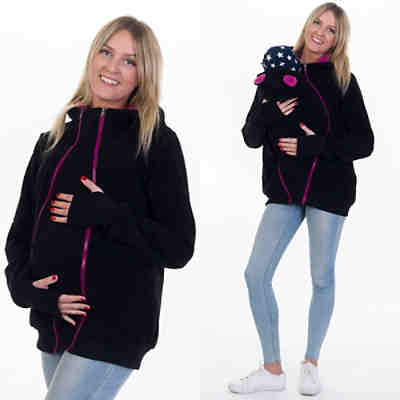 3in1 Fleece Tragejacke Umstandsjacke mit süssen Bärchenohren 2