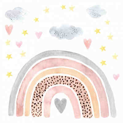 Wandtattoo 227 Wandtattoo Regenbogen Wolken - 750 x 420 mm Wandtattoos